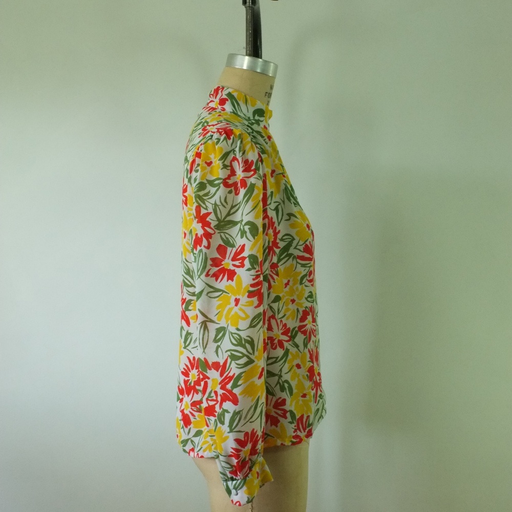 vintage floral blouse | vintage sheer floral top - Picture 4 of 13